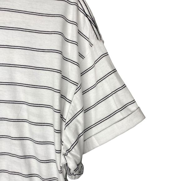 NWOT Aje Classic Embellished Logo Tee Spellout Beaded Graphic T Striped L - Picture 5 of 12